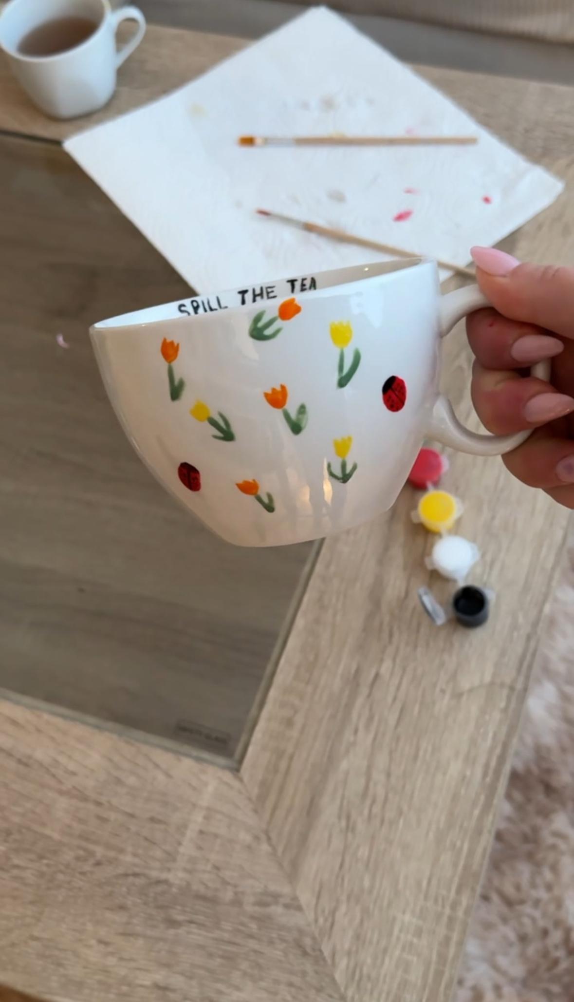 DIY-Malkeramik-Set: Cappuccino Tasse